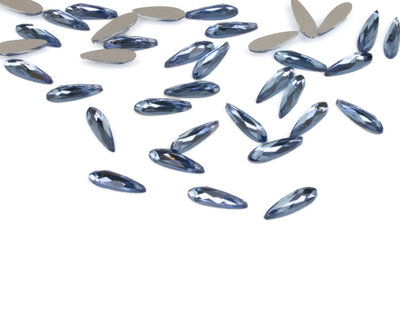 Druppel smal 10 mm Light Sapphire Non hotfix Rhinestones figuren Superior Glamour (5007)Lt.SAP