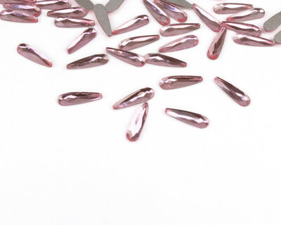 Druppel smal 10 mm Light Rose Non hotfix Rhinestones figuren Superior Glamour (5007)Lt.RO