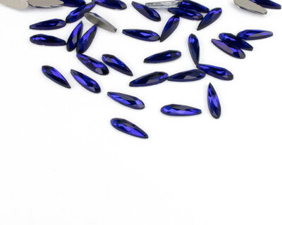 Druppel smal 10 mm Cobalt Non hotfix Rhinestones figuren Superior Glamour (5007)COB