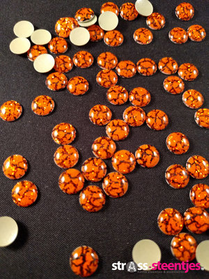 Hotfix Epoxy 8 mm Kleur Tijger Oranje per 5 gram (c.a. 45 stuks)