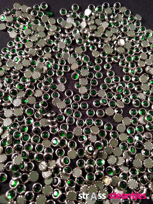 Hotfix Trim SS 16 Kleur Zilver-Donker Groen