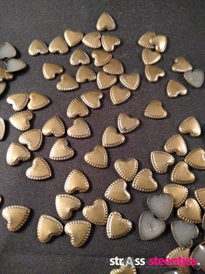 Hotfix Studs Figuur Hart 8-10 mm Kleur Brons