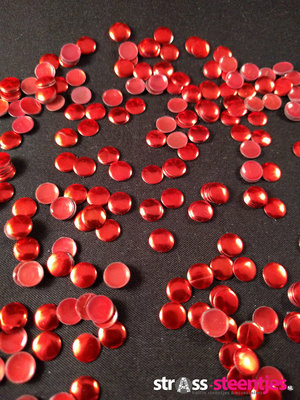 Hotfix Nailheads Kleur Rood rond 6,5 mm