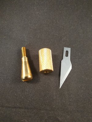 Hotfix applicator opzetstukje hot knife mesje opschroefbaar goud kleurig