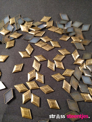 Hotfix Studs Figuur Ruit 13 mm Kleur Brons