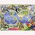 Diamond Painting pakket -  Kleurrijke wereldkaart met dieren 90x120 cm (full)