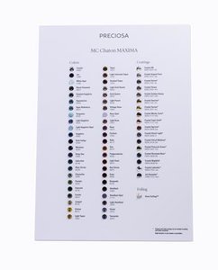 Kunststof Kleurenkaart met standaard - Preciosa Chaton Rose Maxima 