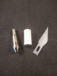 Hotfix applicator opzetstukje hot knife mesje opschroefbaar zilver kleurig